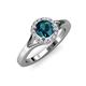 4 - Lyneth Desire Blue and White Diamond Halo Engagement Ring 