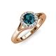 4 - Lyneth Desire Blue and White Diamond Halo Engagement Ring 