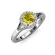 4 - Lyneth Desire Yellow and White Diamond Halo Engagement Ring 