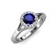 4 - Lyneth Desire Blue Sapphire and Diamond Halo Engagement Ring 