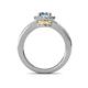 5 - Lyneth Desire Aquamarine and Diamond Halo Engagement Ring 