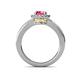 5 - Lyneth Desire Pink Tourmaline and Diamond Halo Engagement Ring 