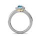 5 - Lyneth Desire Blue Topaz and Diamond Halo Engagement Ring 