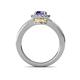 5 - Lyneth Desire Iolite and Diamond Halo Engagement Ring 