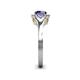6 - Lyneth Desire Iolite and Diamond Halo Engagement Ring 