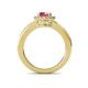 5 - Lyneth Desire Rhodolite Garnet and Diamond Halo Engagement Ring 