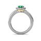 5 - Lyneth Desire Emerald and Diamond Halo Engagement Ring 
