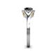 6 - Lyneth Desire Black and White Diamond Halo Engagement Ring 