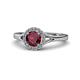 1 - Lyneth Desire Ruby and Diamond Halo Engagement Ring 