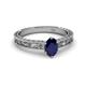 3 - Florie Classic 7x5 mm Oval Cut Blue Sapphire Solitaire Engagement Ring 