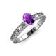 4 - Florie Classic 7x5 mm Oval Cut Amethyst Solitaire Engagement Ring 