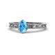 1 - Florie Classic 7x5 mm Oval Cut Blue Topaz Solitaire Engagement Ring 