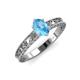 4 - Florie Classic 7x5 mm Oval Cut Blue Topaz Solitaire Engagement Ring 