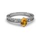 3 - Florie Classic 7x5 mm Oval Cut Citrine Solitaire Engagement Ring 