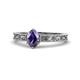 1 - Florie Classic 7x5 mm Oval Cut Iolite Solitaire Engagement Ring 