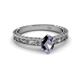 3 - Florie Classic 7x5 mm Oval Cut Iolite Solitaire Engagement Ring 
