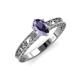 4 - Florie Classic 7x5 mm Oval Cut Iolite Solitaire Engagement Ring 