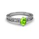 3 - Florie Classic 7x5 mm Oval Cut Peridot Solitaire Engagement Ring 