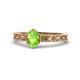 1 - Florie Classic 7x5 mm Oval Cut Peridot Solitaire Engagement Ring 