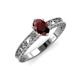 3 - Florie Classic 7x5 mm Oval Cut Red Garnet Solitaire Engagement Ring 