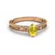 3 - Florie Classic 7x5 mm Oval Cut Yellow Sapphire Solitaire Engagement Ring 