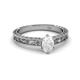 3 - Florie Classic 7x5 mm Oval Cut White Sapphire Solitaire Engagement Ring 