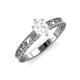4 - Florie Classic 7x5 mm Oval Cut White Sapphire Solitaire Engagement Ring 