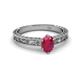 3 - Florie Classic 7x5 mm Oval Cut Ruby Solitaire Engagement Ring 