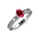 4 - Florie Classic 7x5 mm Oval Cut Ruby Solitaire Engagement Ring 