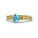 1 - Florie Classic 7x5 mm Oval Cut Blue Topaz Solitaire Engagement Ring 