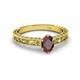 3 - Florie Classic 7x5 mm Oval Cut Red Garnet Solitaire Engagement Ring 