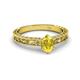 3 - Florie Classic 7x5 mm Oval Cut Yellow Sapphire Solitaire Engagement Ring 