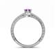 5 - Florie Classic 7x5 mm Oval Cut Amethyst Solitaire Engagement Ring 