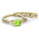 3 - Mayra Desire Peridot and Diamond Infinity Bridal Set Ring 