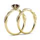 4 - Mayra Desire Red Garnet and Diamond Infinity Bridal Set Ring 