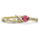 1 - Mayra Desire Rhodolite Garnet and Diamond Infinity Bridal Set Ring 