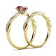 4 - Mayra Desire Rhodolite Garnet and Diamond Infinity Bridal Set Ring 