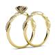 4 - Mayra Desire Smoky Quartz and Diamond Infinity Bridal Set Ring 