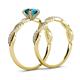 4 - Mayra Desire London Blue Topaz and Diamond Infinity Bridal Set Ring 