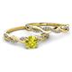 3 - Mayra Desire Yellow and White Diamond Infinity Bridal Set Ring 