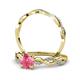 2 - Mayra Desire Pink Tourmaline and Diamond Infinity Bridal Set Ring 