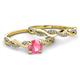 3 - Mayra Desire Pink Tourmaline and Diamond Infinity Bridal Set Ring 