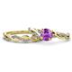 1 - Mayra Desire Amethyst and Diamond Infinity Bridal Set Ring 