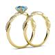 4 - Mayra Desire Blue Topaz and Diamond Infinity Bridal Set Ring 
