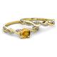 3 - Mayra Desire Citrine and Diamond Infinity Bridal Set Ring 