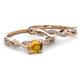 3 - Mayra Desire Citrine and Diamond Infinity Bridal Set Ring 