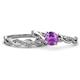 1 - Mayra Desire Amethyst and Diamond Infinity Bridal Set Ring 