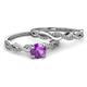 3 - Mayra Desire Amethyst and Diamond Infinity Bridal Set Ring 