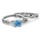 3 - Mayra Desire Blue Topaz and Diamond Infinity Bridal Set Ring 