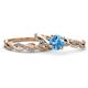 1 - Mayra Desire Blue Topaz and Diamond Infinity Bridal Set Ring 